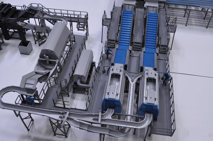 3D打印縮放等比例模型(庫)解決企業生產線復雜問題,3D打印出生產線模型展示圖