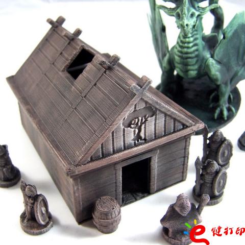 復(fù)古風(fēng)的金屬質(zhì)感3D打印VIKING房子欣賞 很像巧克力(帶下載地址)
